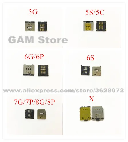 Для iPhone 4 4S 5 5S 5C 6 6G 6Plus 7 7Plus 8 8Plus X XS слот для sim-карты ридер гнездо Micro SIM держатель запасной отсек