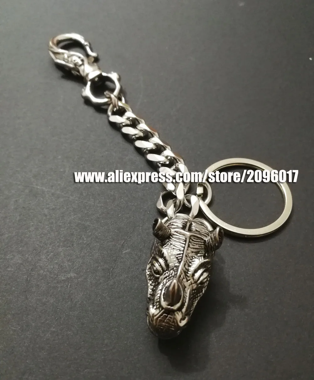 

Stainless steel Rhino key chain for the Motorcycle Biker key chain buckle Vest Clothing of Skull keychain waistchain hooker