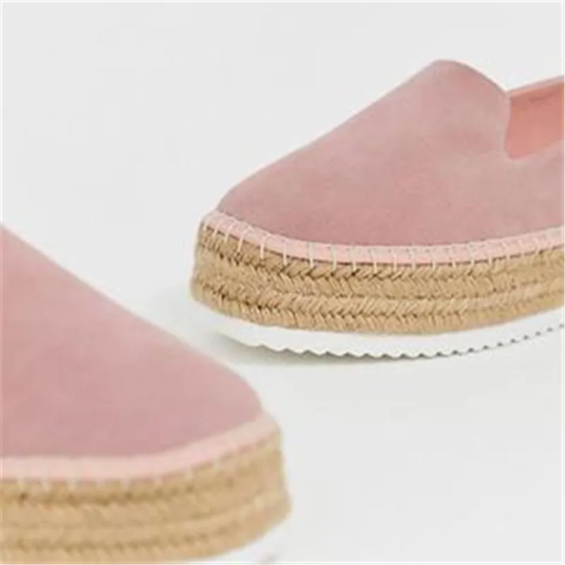 MoneRffi Faux Suede Espadrilles Shoes Casual Loafers Women Flats Ballet Comfortable Ladies Zapatos Mujer