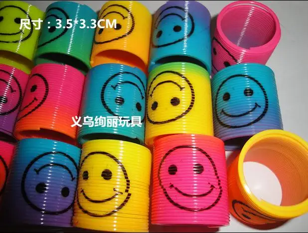 

72pcs/lot cartoon smile face spring circle colorful,rainbow looking, rainbow towel, kids education toys wholesale
