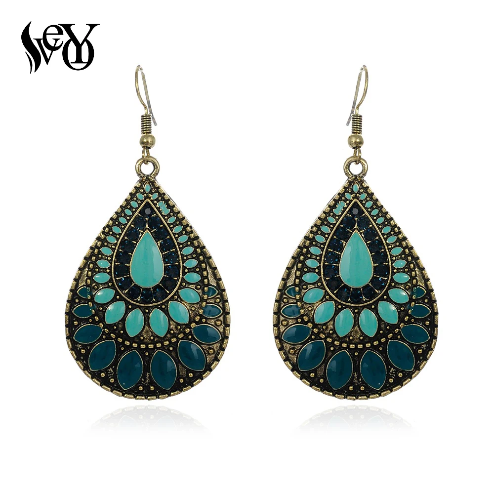 

VEYO Peacock tail Vintage Elegant Enamel Dangle Earrings for Women/Girls New Hot Sale Brincos Pendientes Mujer