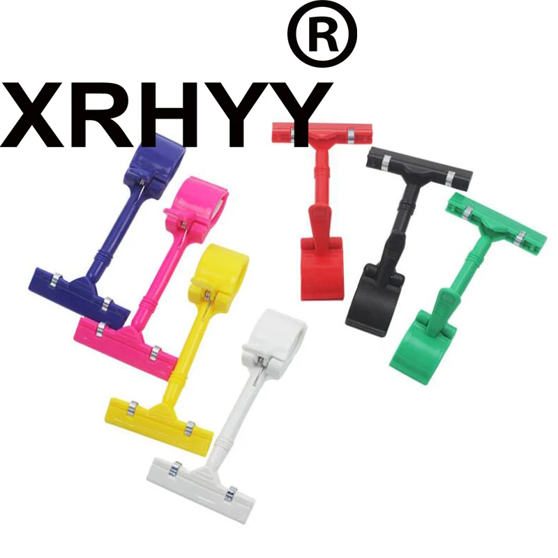 

XRHYY Multi Colors POP Adjustable Plastic Clip-on Style Merchandise Sign Display Clip Holder - 1 Piece