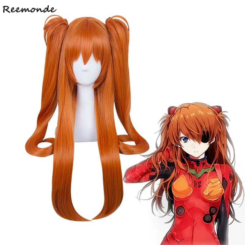 

Anime Eva Neon Genesis Evangelion Cosplay Asuka Langley Soryu Wigs Hair Orange Ponytail Wig Women Girl Asuka Langley Wig Cosplay
