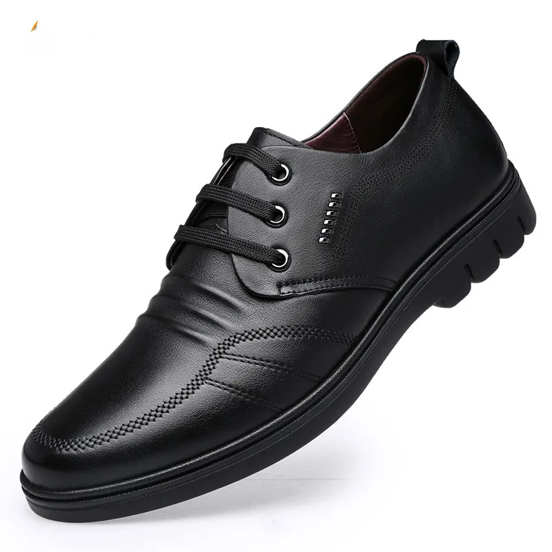 

Men Casual Shoes Lace-up Leisure Business Shoes Genuine Leather Man Driving flat Shoe Cowhide Breathable men shoes Single Sho