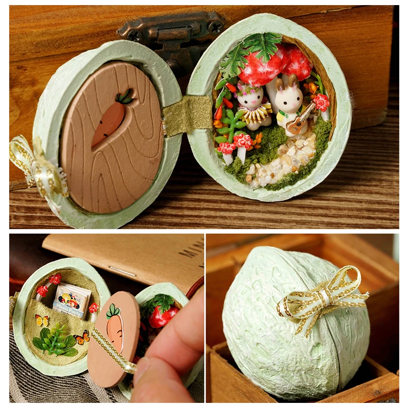 DIY миниатюрная мебель для кукольного дома деревянные Miniaturas Кукольный дом коробка театральные игрушки для детей подарки на день рождения Каса семя мир R3