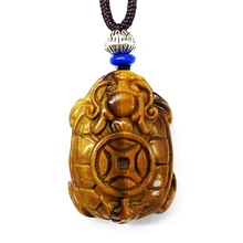 QIANXU натуральный тигровый глаз черепаха-Дракон ожерелье кулон нефрит кулон передачи счастливые ювелирные изделия с цепочкой Ювелирное Украшение из нефрита