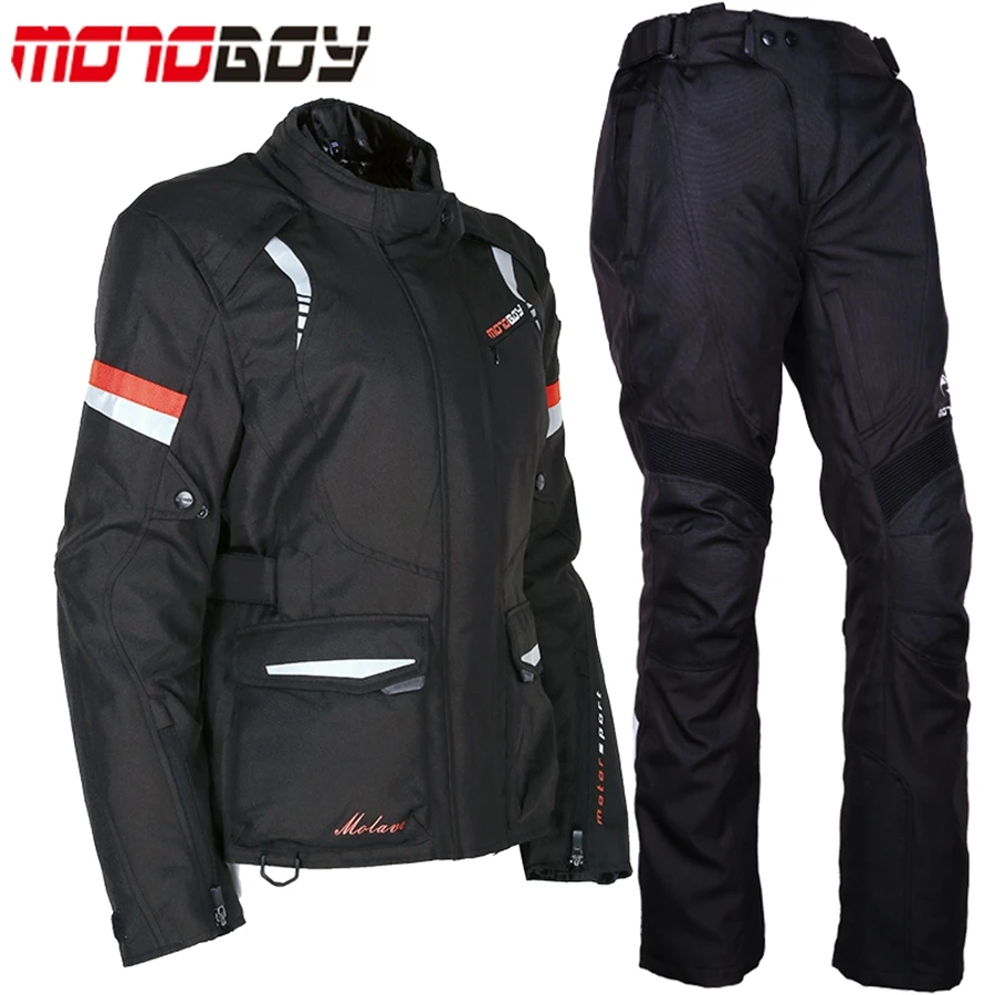 1 комплект MOTOBOY женский мотоцикл гоночный Водонепроницаемый Куртка Cordura текстильные костюмы мотоциклетная куртка и брюки