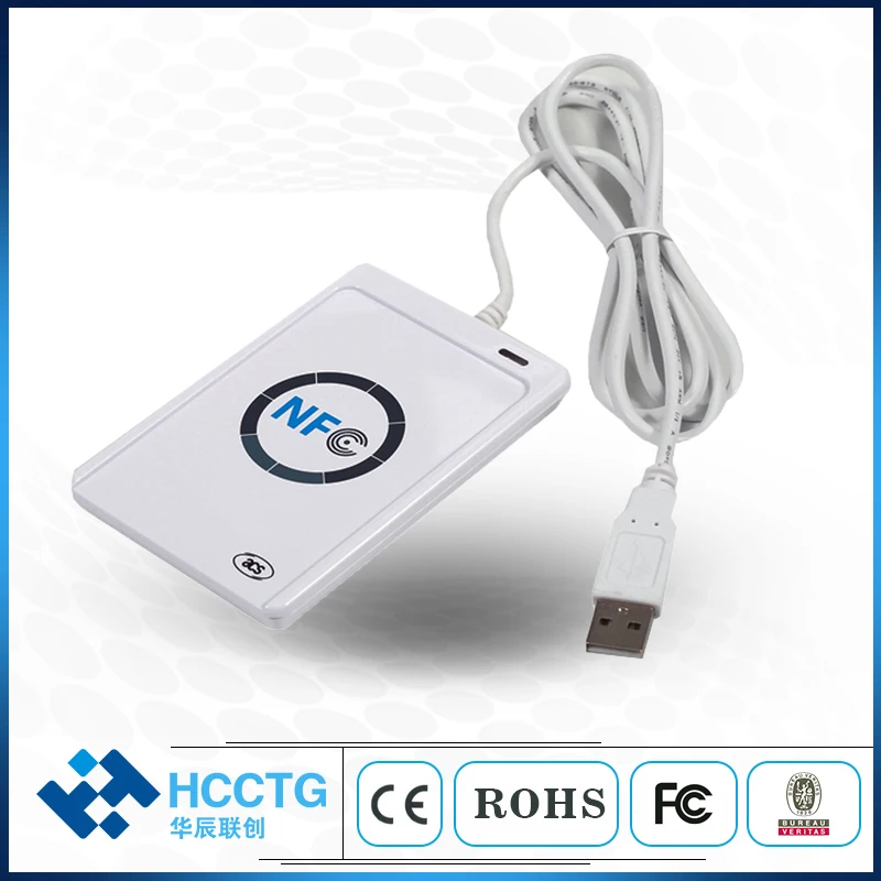 NFC считыватель 13 56 МГц Бесконтактный USB RS232 интерфейс смарт карт записывающее