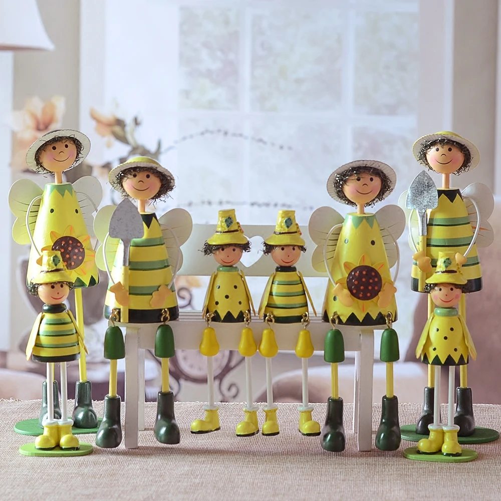 4pcs/set Pastoral Lovely Wooden Hanging Feet Dolls Ornament Hand