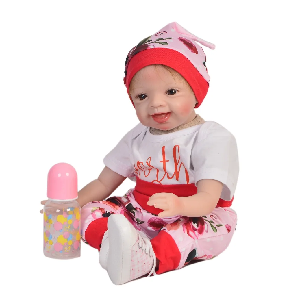 

KEIUMI 2018 New Style DIY Toys Soft Silicone Reborn Baby Dolls 55 cm Baby Girl Playmates Lifelike 22'' Doll Baby Alive Dolls