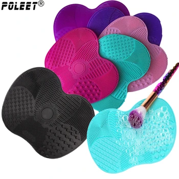 

Free Shipping Silicone Brush Cleaning Mat cleaner Cosmetic Make Up Washing Brush Foundation Brush Cleaner Pad Scrubbe Board