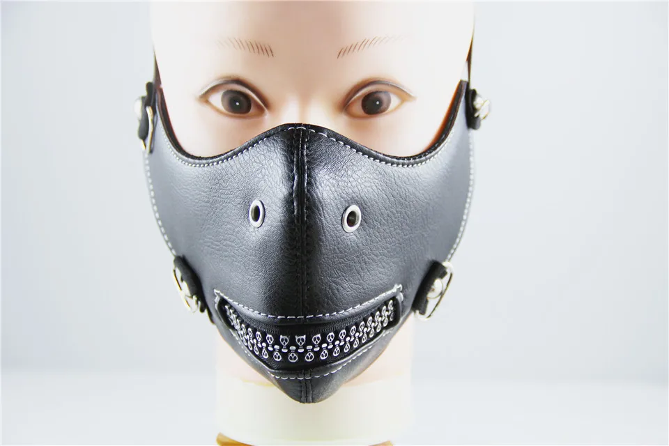 Skull Teeth Fashion Motorcycle Punk Rock Face Mask Hip-hop Halloween Party Leather Mask (6)