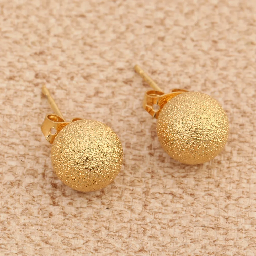 Золотой Тупая Полированная Латунь мяч серьги Для мужчин для мальчиков и девочек серьги круглые для Для мужчин Для женщин