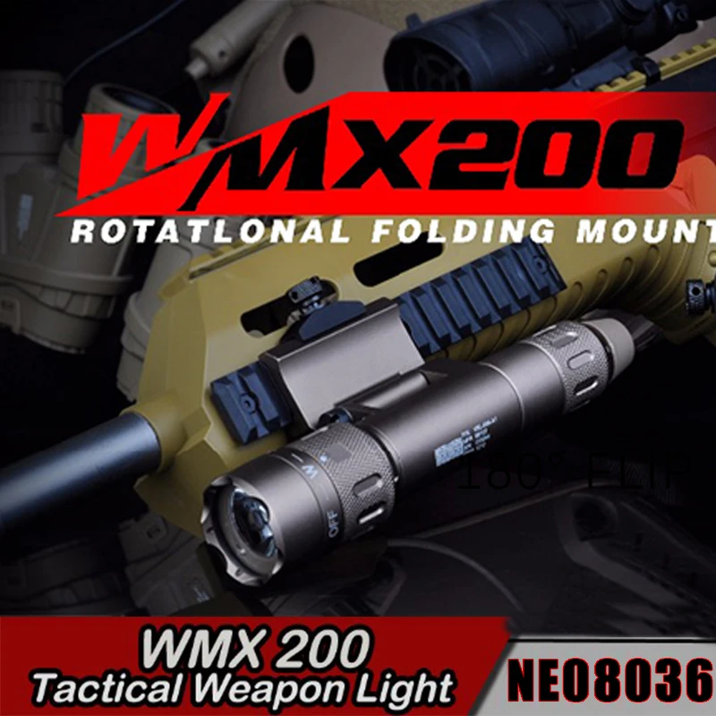 

Night Evolution Softair WMX200 Rotational Fold Mount Arsoft Armas Ir Lamp Flashlight Tactical Hunting Weapon For Arms Gun Light