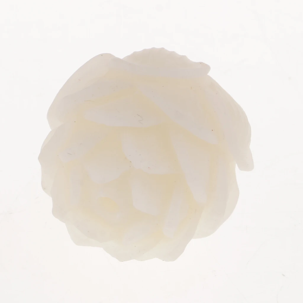 20mm White Bodhi Seed Craft Beads Wood Carved Lotus Flower DIY Beads Tibetan Buddhist Mala Beads For Jewelry Making Bracelet