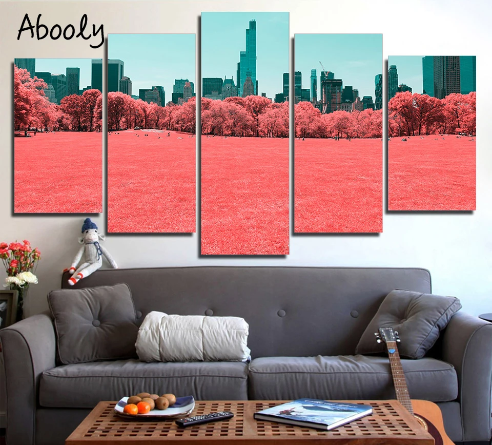 5 шт холст Краски Blossom Central Park печать плакатов стены ing Современная фотография quadros