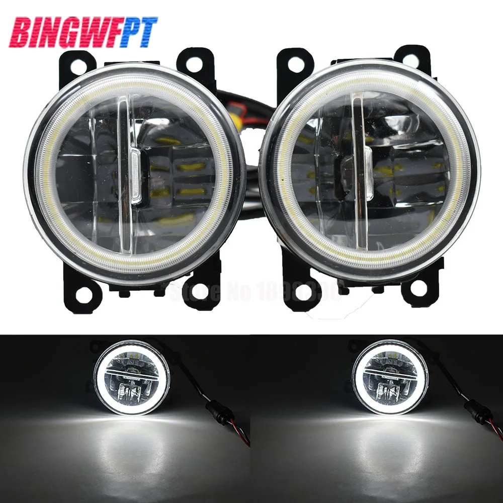 

2pcs Car LED Bulb Fog Light Angel Eye DRL Daytime Running Light 12V Accessories For Renault Clio IV 2012-2018 For Dacia Duster
