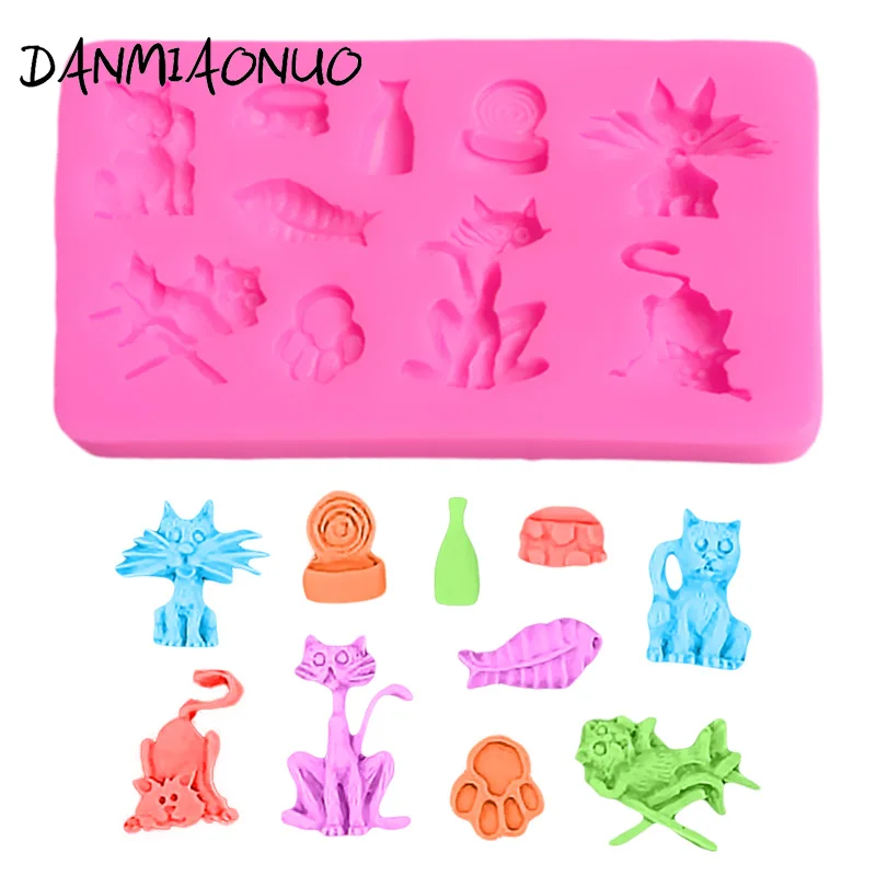

Mini Animal Fish Cat Fondant Silicone Cake Baking Molds Fondant Mold Soap Silicone Mold Cake Decoration Tools Wedding Cake Stand
