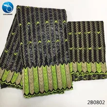 LIULANZHI из жаккардовой парчи bazin riche getzner riche Ткань хлопковая ткань tissu с бусинами Новое поступление 7 ярдов 2B08