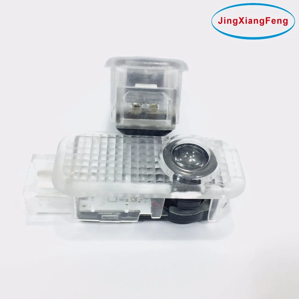 Jingxiangfeng 2 قطع السيارات أضواء led باب المجاملة الإسقاط ضوء شبح الظل حالة لأودي a1 a3 a4 a6 a5 ضوء السيارة الداخلية