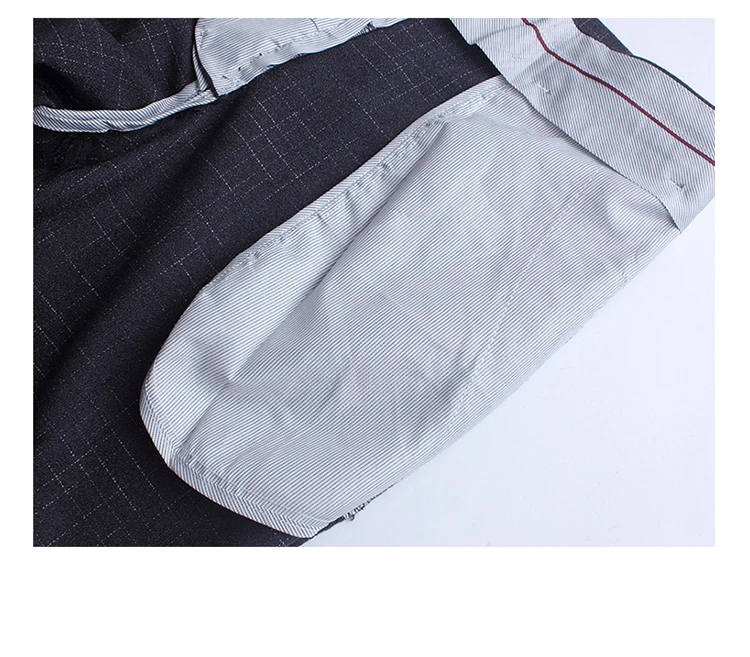 Бизнес Свадебные Для мужчин s 3 предмета Комплект (куртка + Штаны + жилет) полосатый сетчатый Блейзер Пальто Для мужчин и жилет брюки S-5XL
