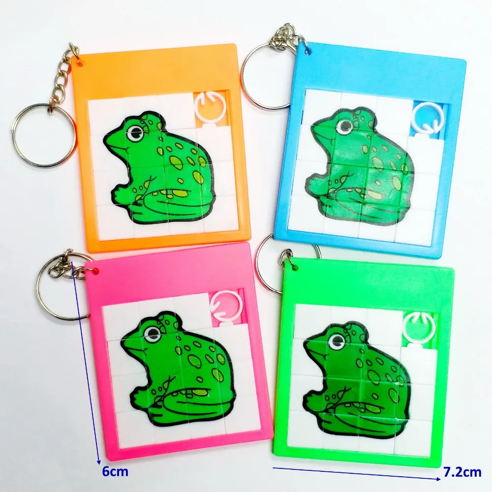 

1piece Frog Slider Puzzle with key chain Sliding 389 Party Favor Vending Gift Pinata Filler Loot Favours Gift Toys Bags Novelty