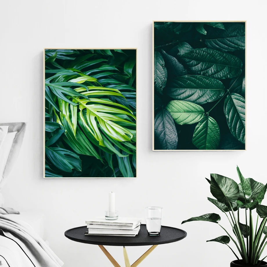 alam tropis palm daun monstera wall art lukisan kanvas nordic poster dan cetakan dinding gambar untuk ruang tamu dekorasi rumah painting & calligraphy aliexpress alam tropis palm daun