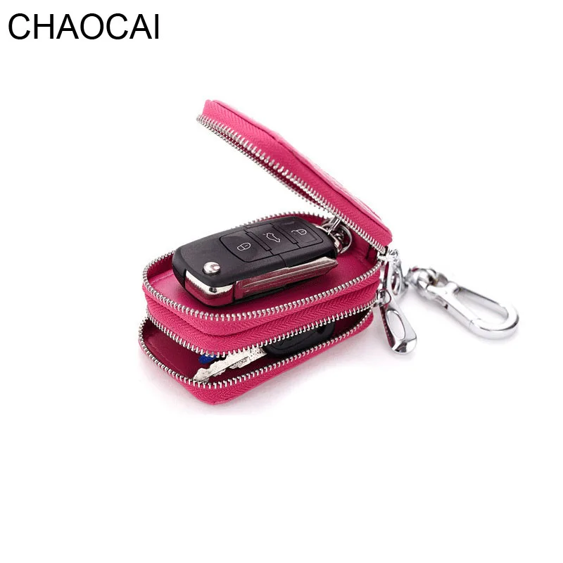 

2017 new arrival men car Key wallet genuine Leather car key holder alligator double zipper business key bag cow leather 81#