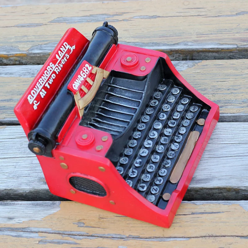 

Creative Gifts Home Decoration Shabby Chic Resin Craft Typewriter Model Piggy Bank Furnishing Articles Two Color Random
