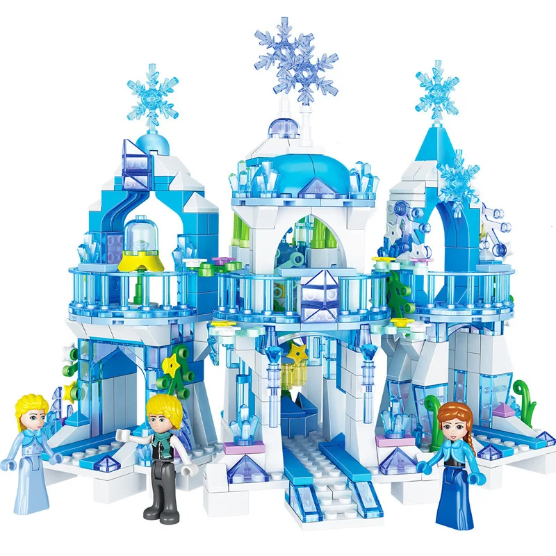 

Princess Girls Friend Series Legoingly Blocks Queen Snowman Anna Magic Ice Castle Palace Building Blocks Toys for Kids Gift's