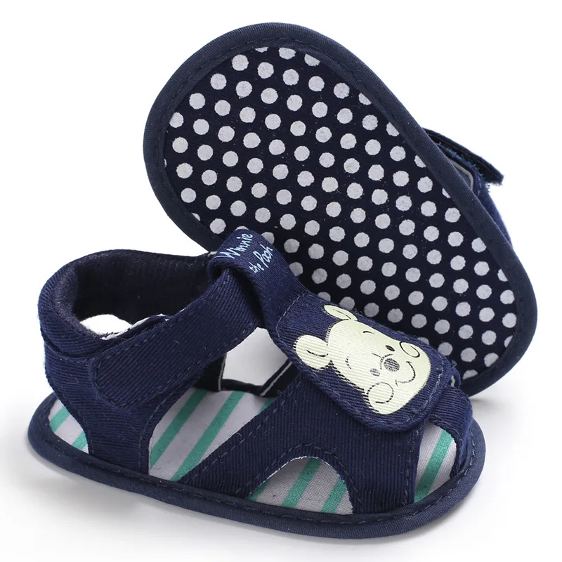 Летняя обувь для новорожденных малышей с мягкой подошвой, обувь для первых шагов, летняя обувь синего цвета для маленьких мальчиков, детская обувь для малышей