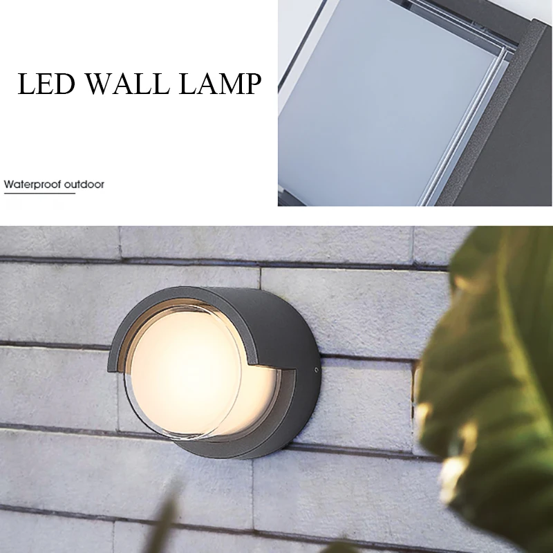 Iluminação ao ar Conduzida da Parede Lâmpada de Parede Parque de Iluminação de Parede Livre Quadrado Redondo Impermeável Varanda Moderno Levou Pátio Jardim Luz 7 Luzes e Iluminação