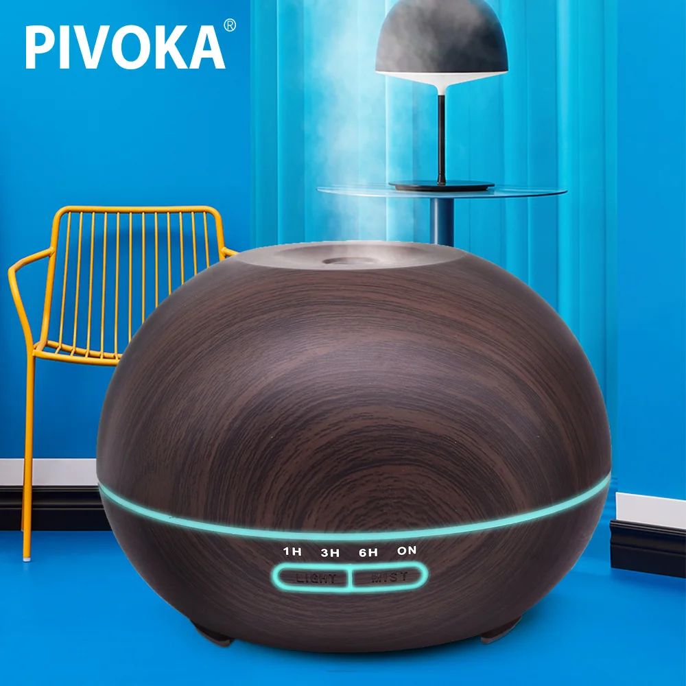 

PIVOKA 550 ML Ultrasonic Timing Led Wood Grain Air Humidifier Aromatic Diffuser Aromatherapy Light Oil Treatment