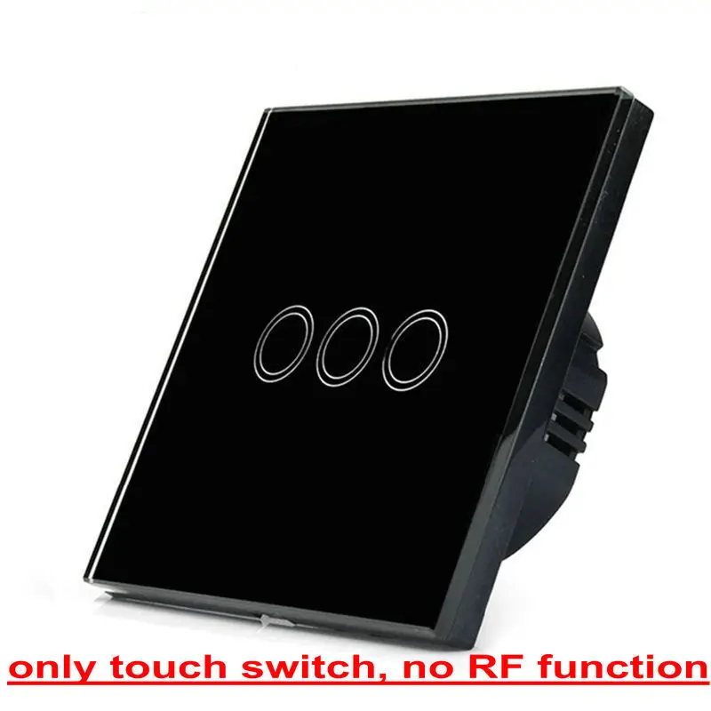 1/2/3/220 тиски Беспроводной светильник сенсорный переключатель Стандартный ЕС умный дом Беспроводной переключатель - Цвет: only touch 3 black