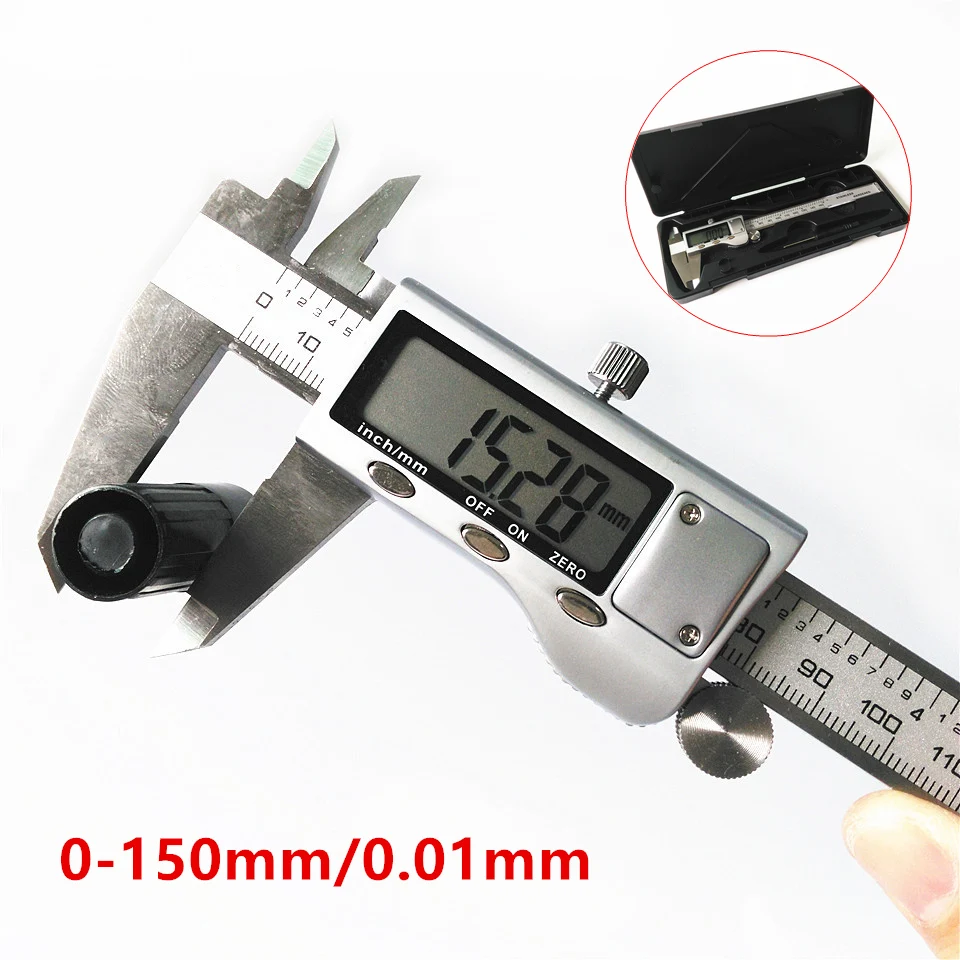 YIKODA 0 150mm Electronic Fiber Vernier Caliper Gauge Tool Ruler