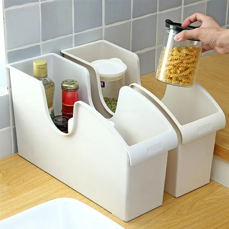 

Kitchen Utensils Condiment Storage Rack Cute Household Sundries Storage Container Seasoning Storage Holder (Apricot)