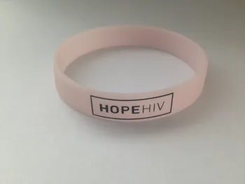 

Glow in dark Silicone bracelet . LOGO:HOPE HIV Logo Free shiping