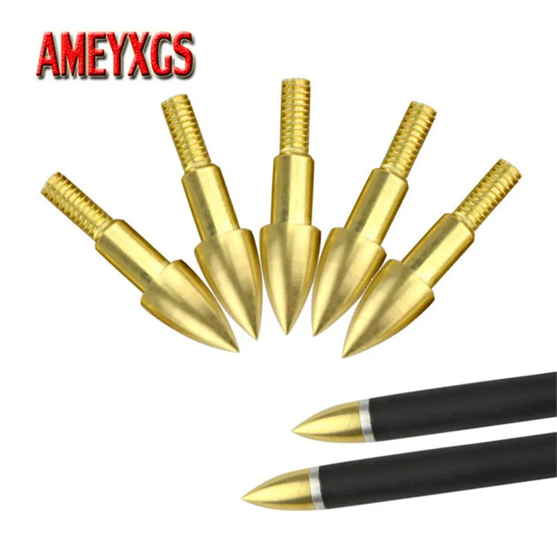 

30/50pcs Archery Arrowhead 75 Grain Copper Target Arrow Point Tips Broadhead For Bow And Arrow Hunting Shooting Accessories
