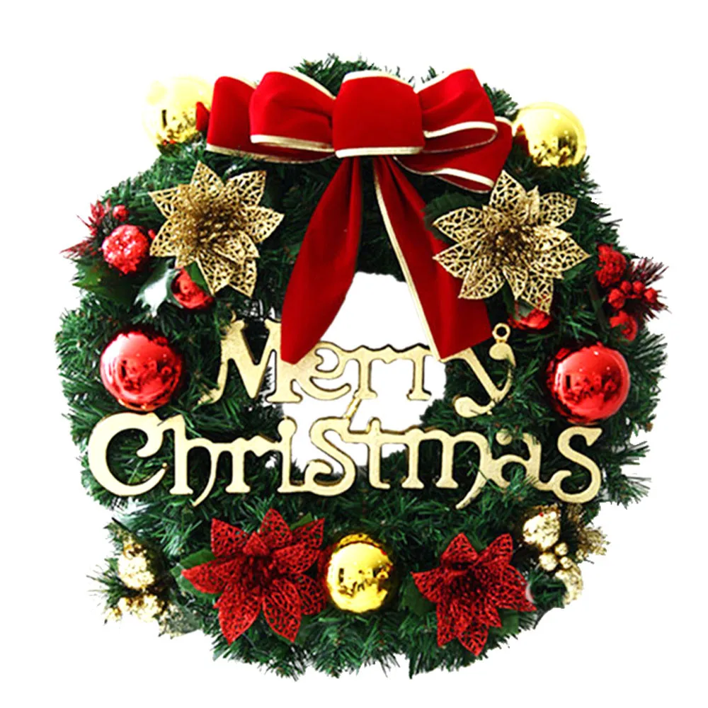 

Merry Christmas Party Poinsettia Pine Wreath Door Wall Garland Decoration guirnalda navidea weihnachten dekoration enfeites nata