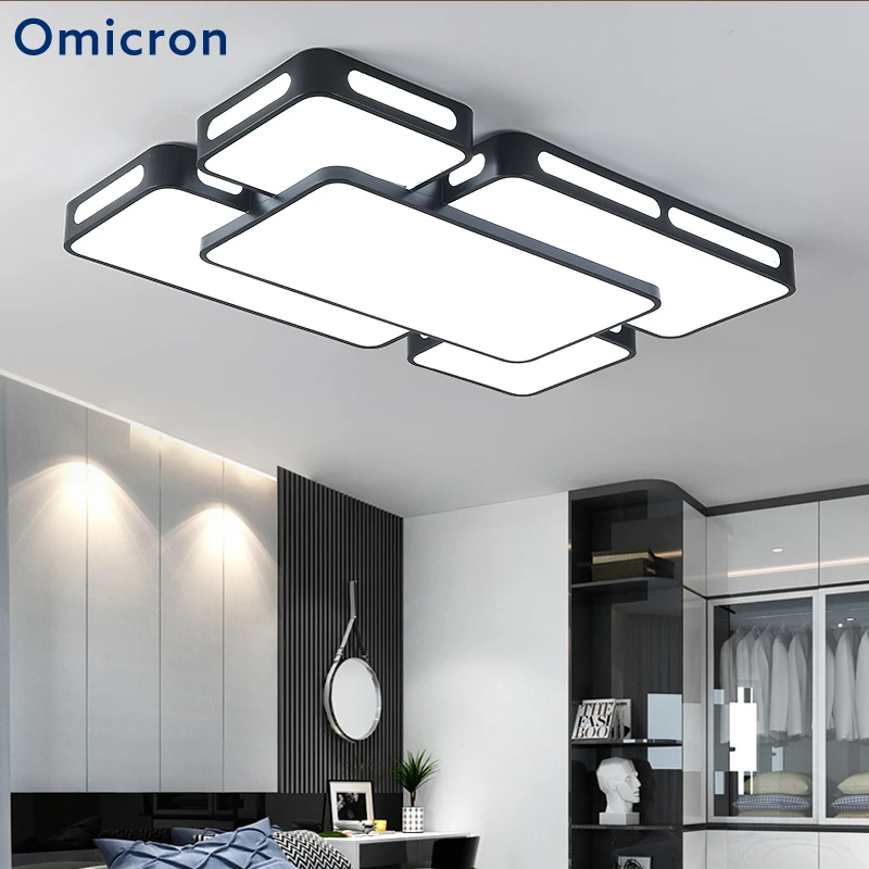

Omicron Square Modern Minimalist LED Ceiling Light Acrylic White and Black LED Lamps For Living Room Home Hotel Decor Lighting