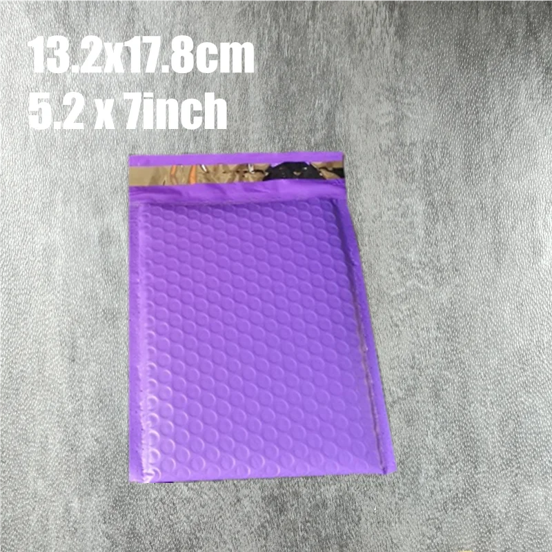 

13.2x17.8cm (5.2*7inch) 20pcs/lot Usable space purple Poly bubble Mailer envelopes padded Mailing Bag Self Sealing for packing
