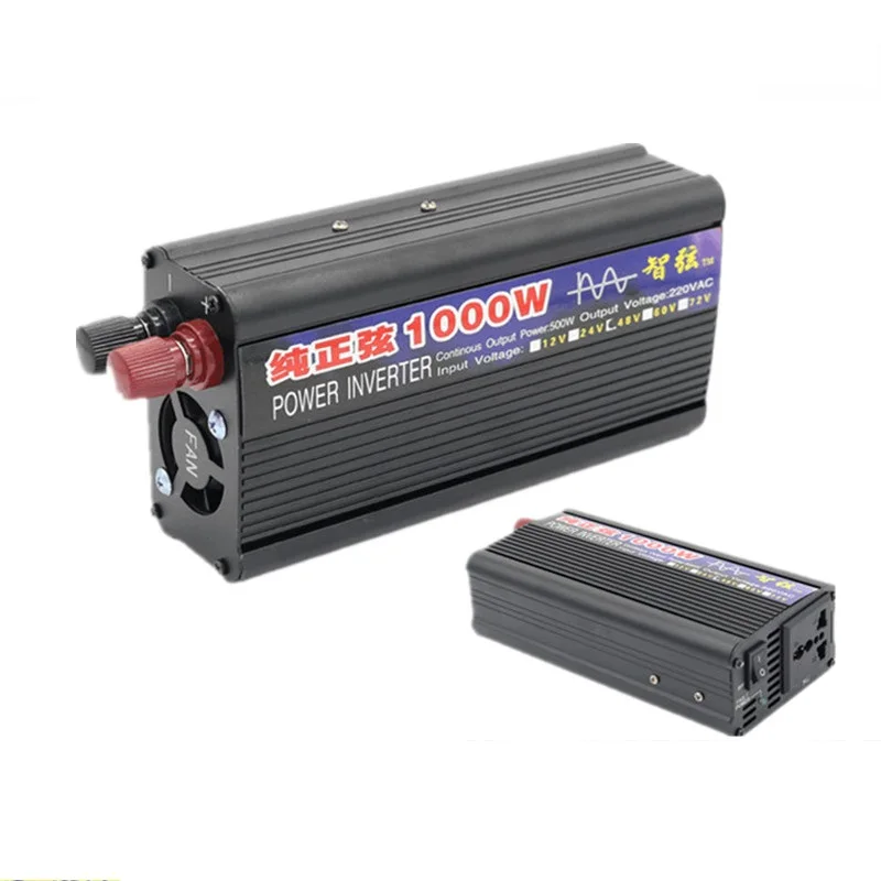 Чистый синусоидальный инвертор 12V24V48V60V к 220V500W1000W бытовой автомобиль|Инверторы и