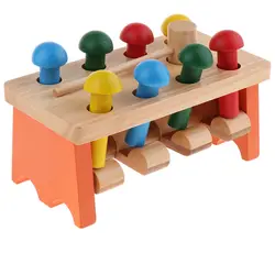 Грибные колышки заземляющая скамейка Деревянные игрушки для малышей дошкольник Девочка Мальчики