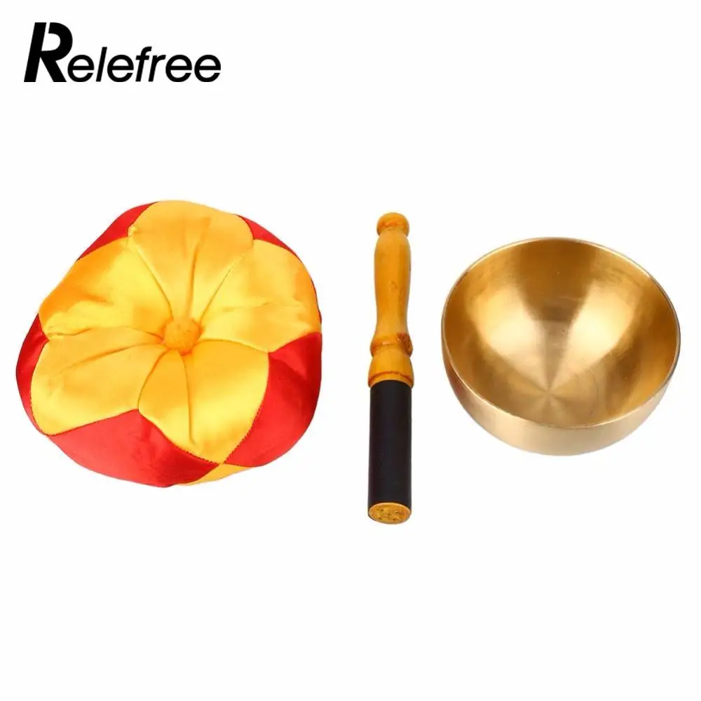 Relefree Tibetan Bell Metal Buddhism Singing Bowl Buddhist Meditation