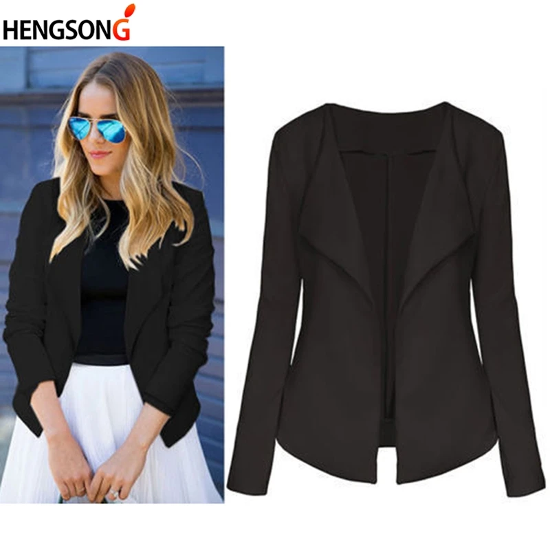 

Black Office Blazer Jacket Female Casual Slim Elegant Women Suit Coat V Neck Sexy Chic Set Blazer Women Cardigan Top