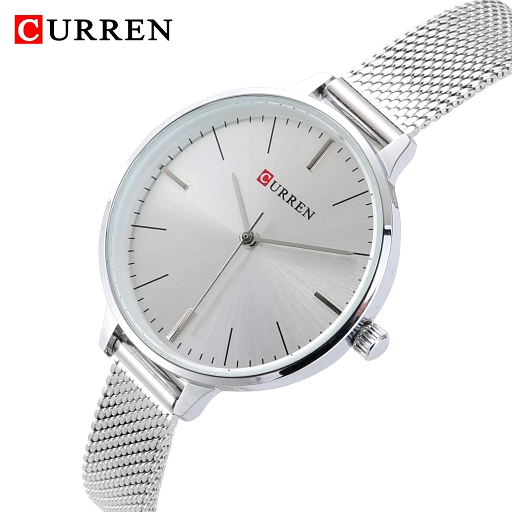 hot fashion quartz watch for women casual ladies watch free shipping waterproof elegant golden steel mesh band (30)