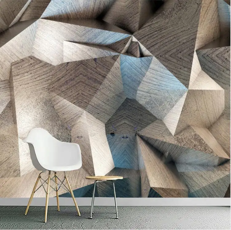 3D обои росписи современный стереоскопический абстрактный геометрический решетки Фото Ткань Гостиная ТВ фон домашний декор фрески