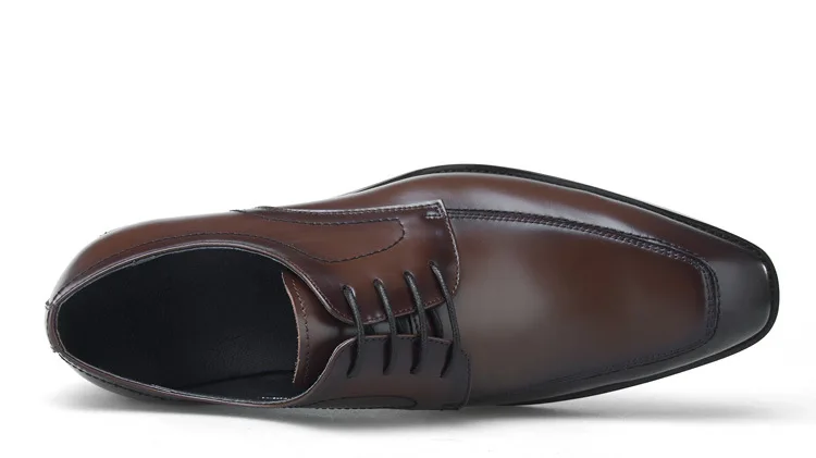 Классические мужские коричневые туфли в стиле Дерби в европейском стиле; Мужские модельные туфли из коровьей кожи на шнуровке для свадебной вечеринки, офиса, бизнеса