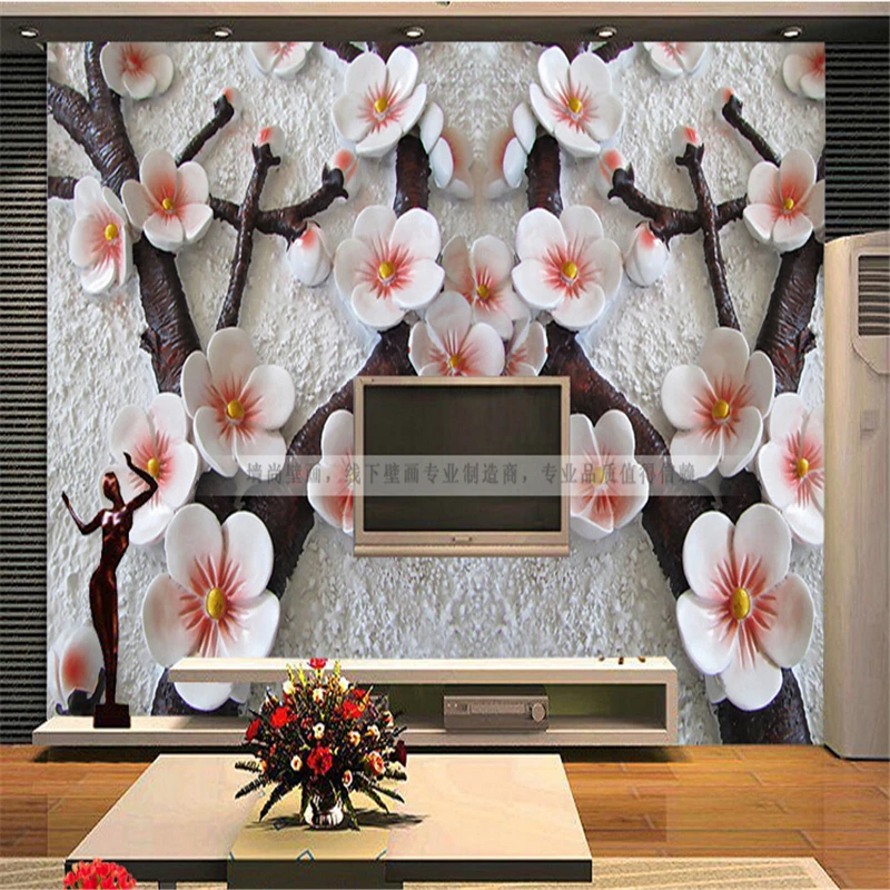 

beibehang wallpaper 3D wall mural papel de parede photo wall paper Chinese Embossed TV 3d mural wallpaper for walls 3 d