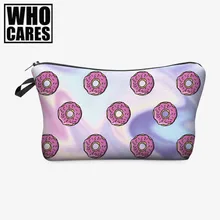 Holo donuts 3D Printing cosmetic bag 2016 Fashion New women Pencil case makeup bag neceser para